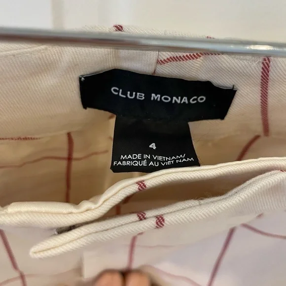 Club Monaco | Marie Pant: Creamy Beige & Pink Ankle Pants - Picture 11 of 17